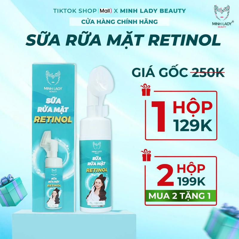 SỮA RỬA MẶT RETINOL 150ML [2 tặng 1] Thay thế nước tẩy trang MINH LADY BEAUTY Skincare Chăm Sóc Da