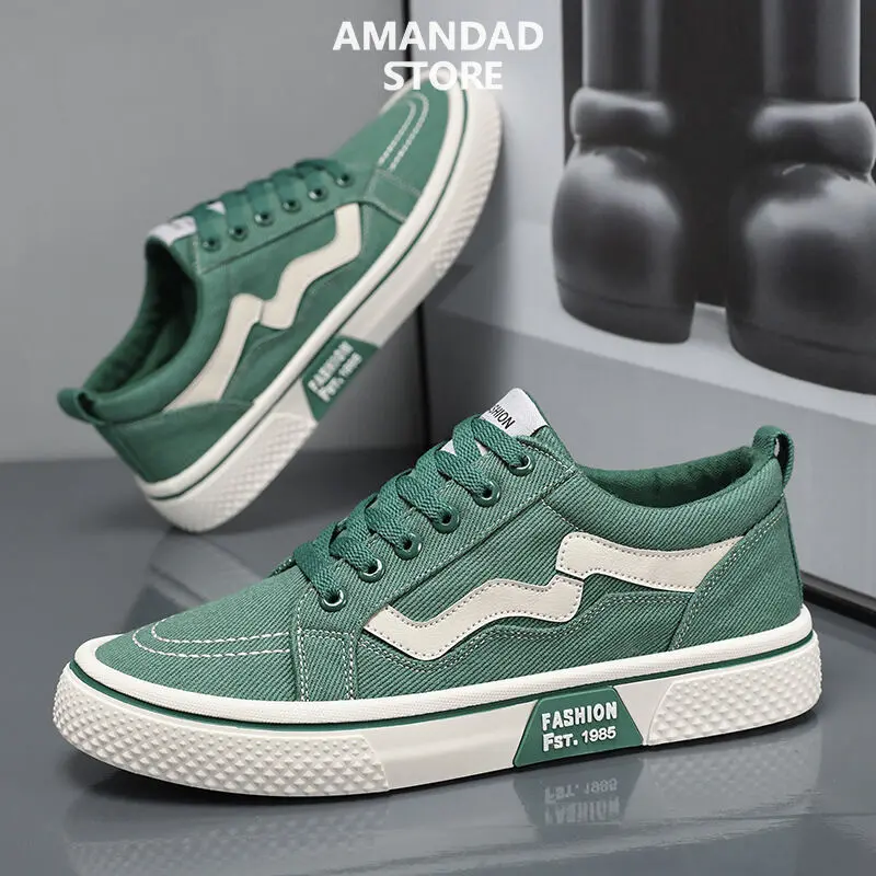 QiaoYiLuo Canvas shoes men's new non-slip sports board shoes trendy versatile breathable youth casual men's shoes
