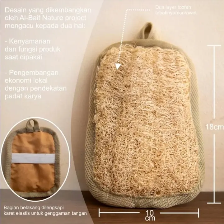 Loofah Sponge Bath // Shower Pad // Gambas Bulustru Oyong Alami Ukuran Bigsize Spons Mandi Sabun Plastik Spon 1