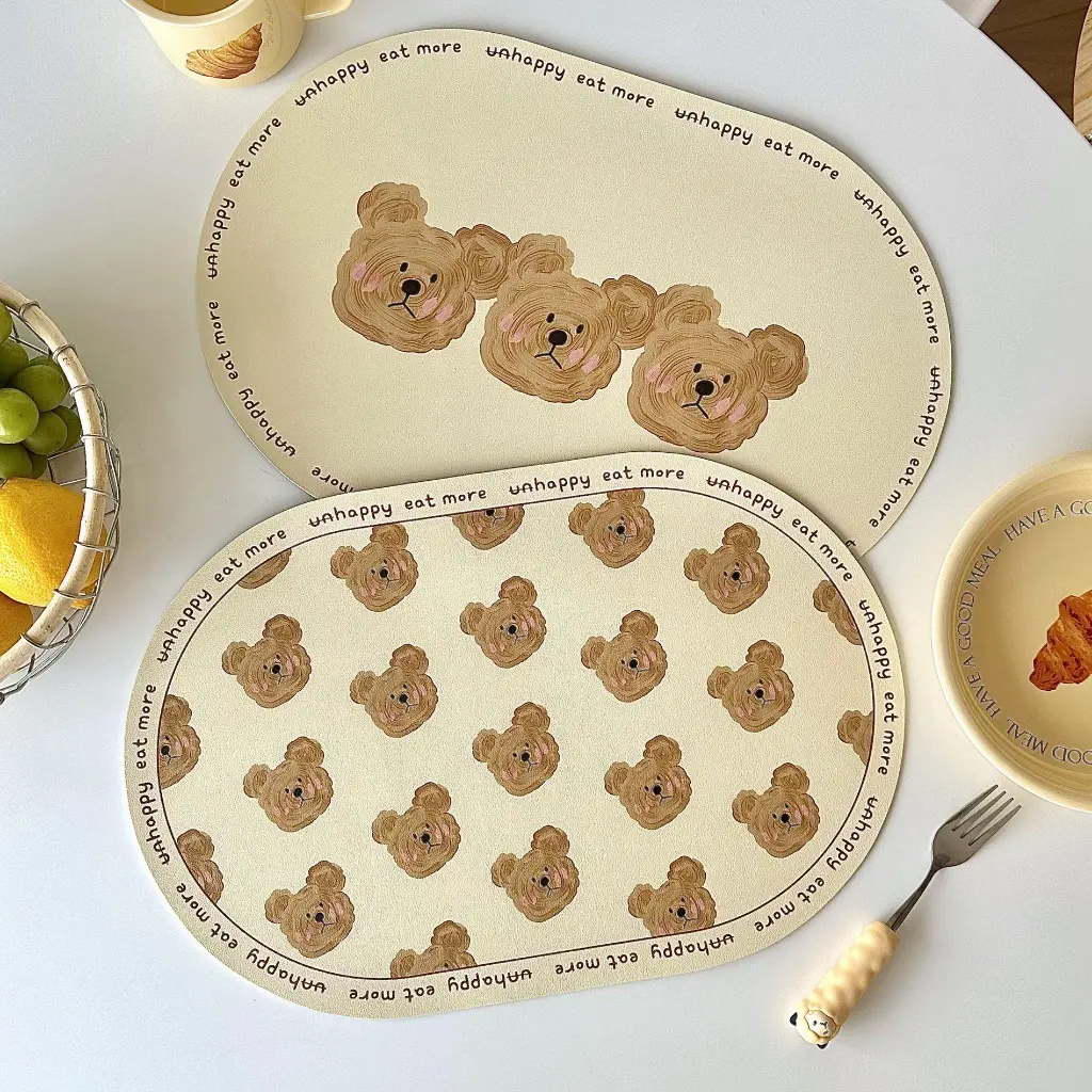 Teddy bear pet cat and dog meal mat, mouse mat, heat Insulation Anti-scalding Waterproof Mat