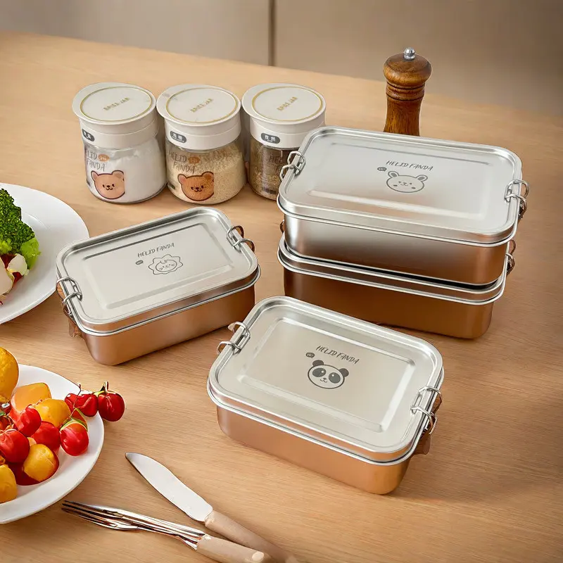 304 Stainless Steel Lunch Box Stainless Steel 850ML Bento Bo - TikTok ...