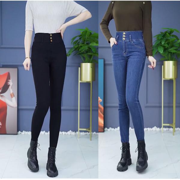 Quần Jean Skinny Nữ Dáng Ôm Lưng Siêu Cao Basic 3 Khuy Q1618 1
