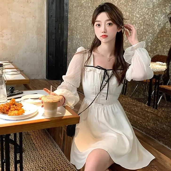 Newlan QZ078 sexy import kekinian pendek wanita korea dress /dress wanita casual dress/dress korean style/dress sexy import kekinian pendek wanita korea/dress pesta/gaun lengan bengkak/gaun vintage kasual/retro dress 0