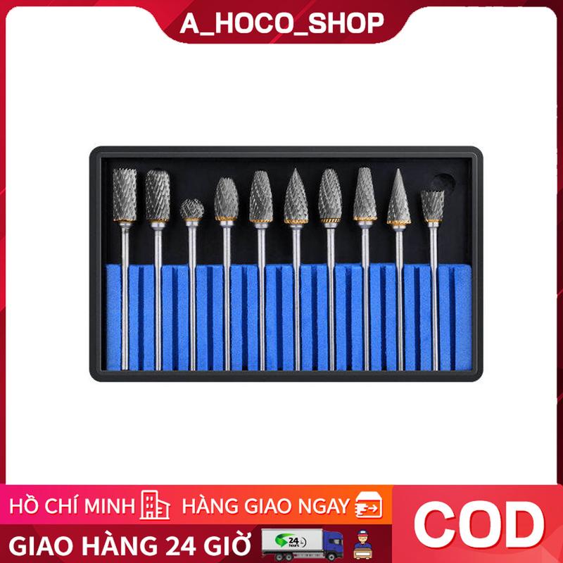 10 Cái Đầu Mài Thép Vonfram Bộ Mũi Khoan Cacbua, Mũi Khoan Kim Cương Dụng Cụ Khắc Gỗ Dụng Cụ Quay Bộ Mũi Khoan Mini