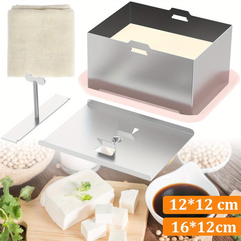 Food Grade Stainless Steel Tofu Press Kit: Adjustable Tofu Press, Detachable Mold, Drip Tray, Dishwasher Safe - Perfect for Home Tofu Making Kitchen Utensils 0