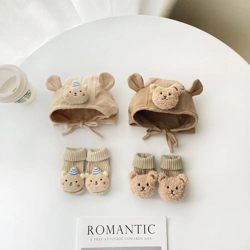  Mũ Trẻ Em Bé Thiết Kế Hình Gấu Dễ Thương Phong Cách Xuân Thu Unisex Thích Hợp Cho Bé Trai Và Bé Gái Mũ Len Tai Nhỏ Đáng Yêu Bộ Mũ Và Tất Mũ Tai Bèo Mũ Len Slouchy Thích Hợp Cho Trẻ Em Từ 0-12 Tháng Tuổi 