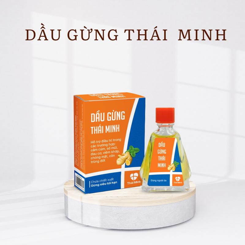  Dầu Gừng Thái Minh - Dầu Nóng Xoa Bóp Thảo Dược Giúp làm Giảm Cơn Đau Đầu Đau Xương Khớp - Lọ 7ml 