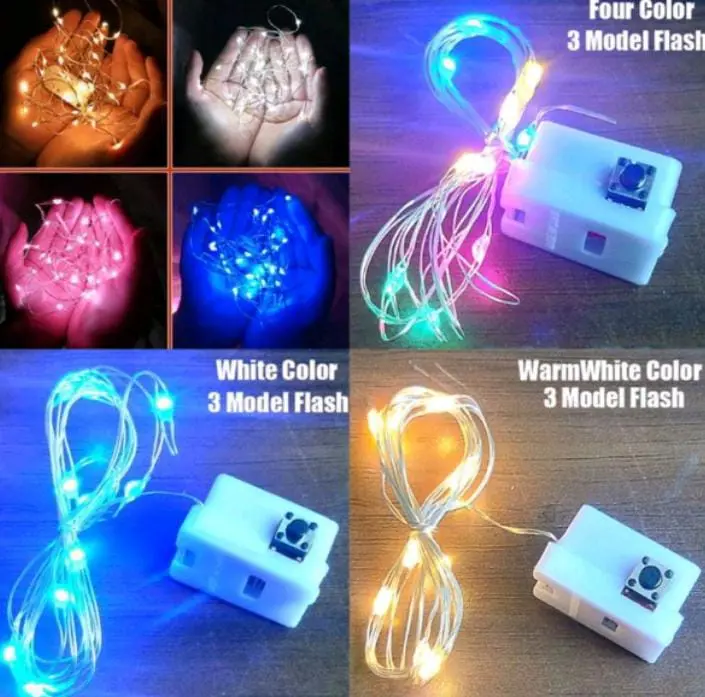 Lampu LED Kawat Baterai / LED Tumblr Hias Dekorasi Waterproof / Lampu 1 Meter & 2 Meter U153 / U154 Kotak Cafe