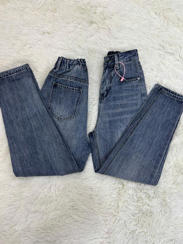 Quần jean nữ M 062, màu xanh nhạt, lưng thun, chất vải cotton QC cao cấp, rách gối - Pants 2
