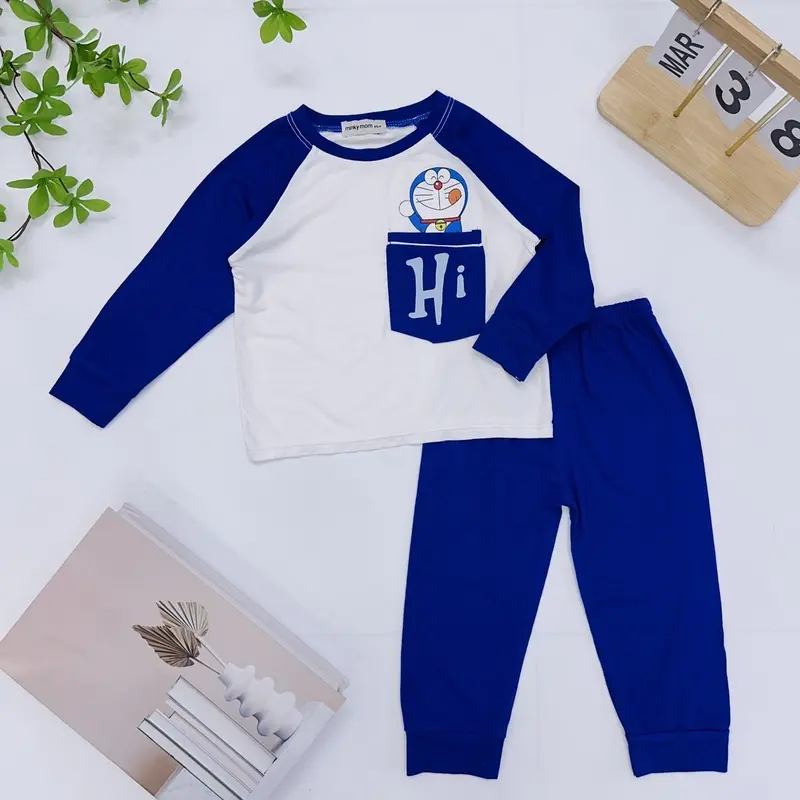 Bộ Dài Tay Thun Lạnh Loại 1, Vải Thun Lạnh, Cho Bé Trai Bé Gái, Chất Liệu In Đẹp - Size Chuẩn Từ 0-5 Tuổi, Cân Nặng 7-25kg Thun lạnh Jean 2