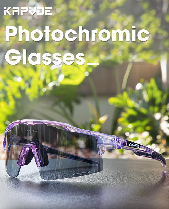 Product Introduction of KAPVOE Anti-fog Photochromic lenses Cycling Glasses Men Women UV400 Fishing glasses Outdoor Bike Riding Sunglasses Driving hiking Running Eyewear Sports Anti-fog Goggles 8
