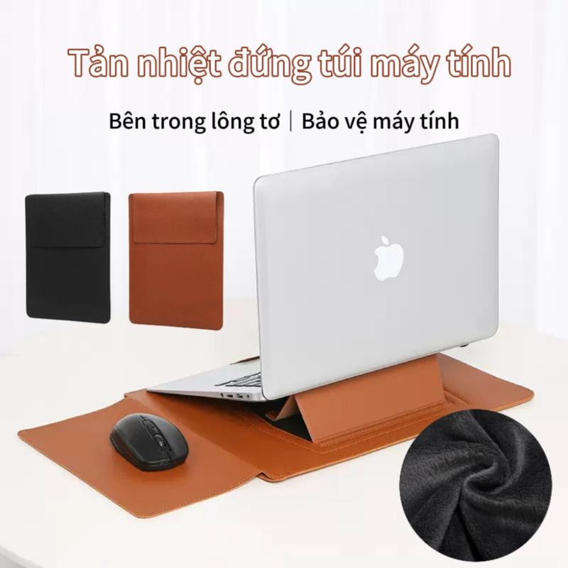 Túi đựng máy tính xách tay tản nhiệt đa năng túi đựng máy tính ba trong một bao da phù hợp với MacBook 13,3 14 inch 16 inch tùy chọn màu đen và nâu sẫm tùy chọn bảo vệ MacBook của bạn cải thiện sự tiện lợi và hiệu quả tản nhiệt
