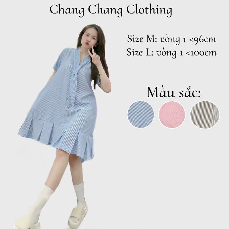 V94 Đầm Babydoll Cà Vạt Vải Kate Mềm | Đầm Bầu | Đầm Thiết Kế Chang Chang Clothing | Nữ Dress Women Váy Kem