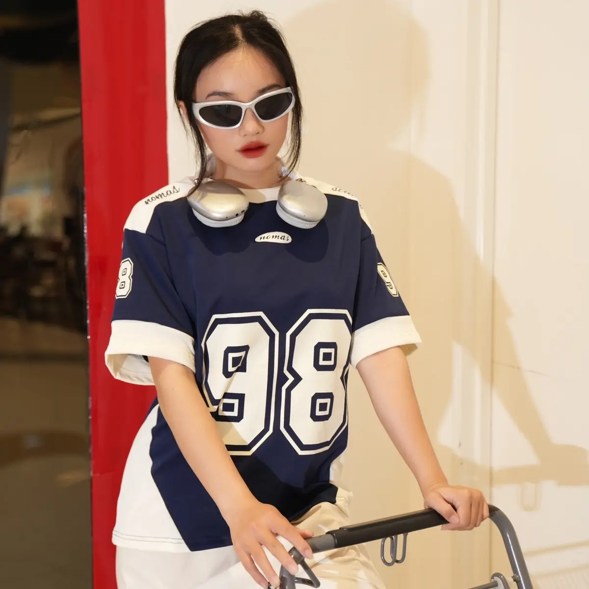 Áo thun phối bóng rổ NOMAS STUDIO vải Cotton cao cấp, Local Brand Streetwear form rộng Unisex