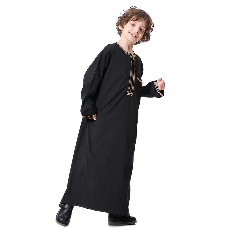 Product Introduction of Dubai Embroidery Patchwork Hijab Abayas Ramadan Muslim Clothing Boys Abaya Jilbab Khimar Turkey Kaftan Moroccan Islam Long Robe 19