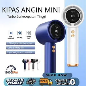 【QQ174】USB Mini Fan Kipas High-speed kipas kipas angin Digital Display Adjustable Turbo kipas Fan USB Mini Fan