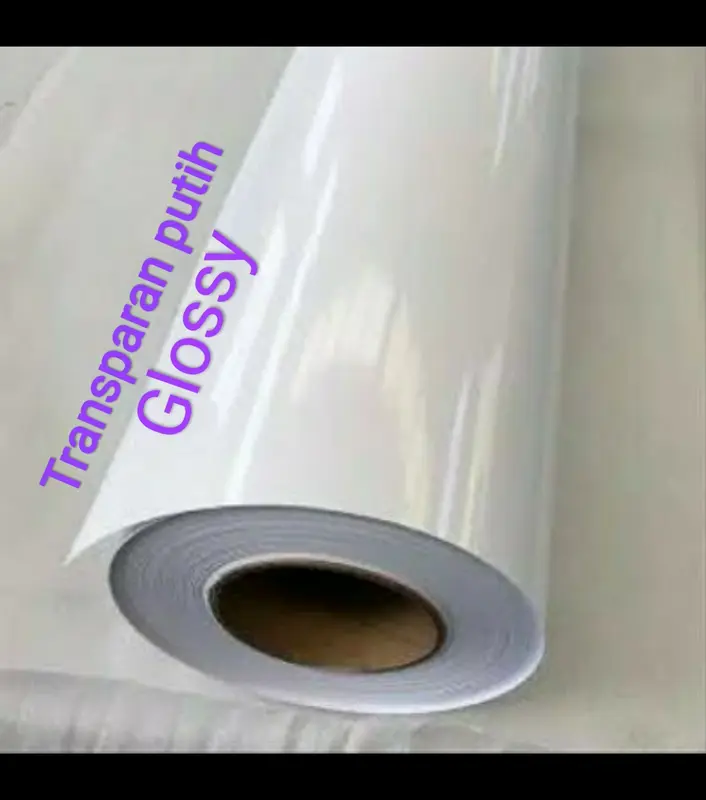 Skotlet bening clear putih sticker transparan glossy 1