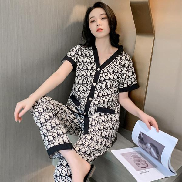 Bộ Ngủ Mặc Nhà Pijama Lụa Cộc, Nữ Tính Phong Cách Hàn Quốc Chất Cotton Hàng QUẢNG CHÂU Cao Cấp Cực Hot Hè 2023 4