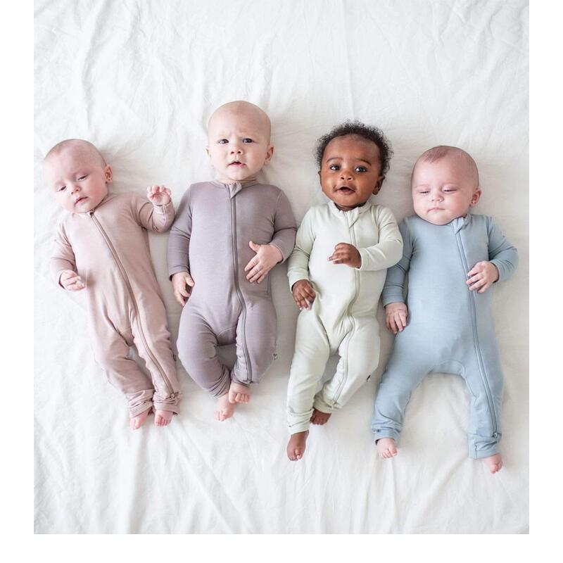Product Introduction of Children's bamboo fiber jumpsuit, spring and autumn long sleeved newborn baby crawling clothes, zippered pajamas 14