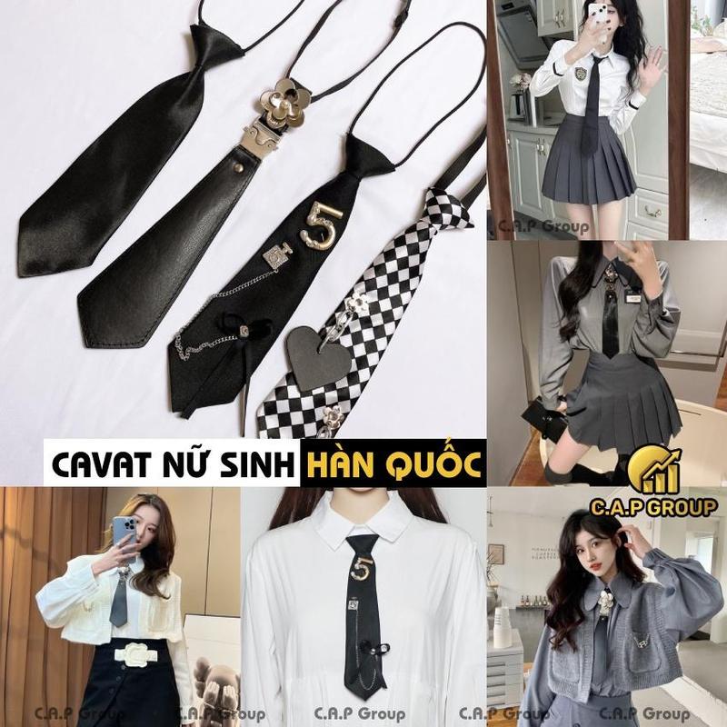 Cà vạt nữ ngắn thời trang học sinh Hàn Quốc cavat Star Voi