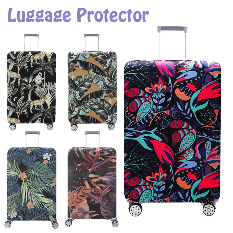 Product Introduction of Vỏ Vali Du Lịch, Thiết Kế Họa Tiết Cần Cẩu Vương Miện Đỏ Với Cây Và Hoa, Vỏ Ốp Đàn Hồi, Thích Hợp Cho Túi Xách 18-32 Inch, Vỏ Chống Bụi Hành Lý, Phụ Kiện Du Lịch Nữ Len Kem 18