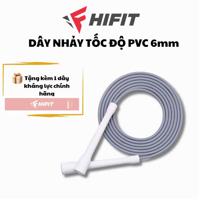 Tặng 1 dây kháng lực, Dây nhảy tốc độ PVC 6mm hifit tập thể lực tập luyện cadio, Thể dục thể thao tại nhà