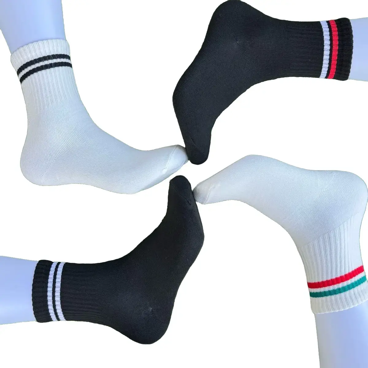 Tất kẻ cổ cao dệt kim cao cấp trẻ trung phong cách Menswear