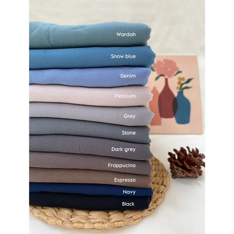 PASHMINA CERUTY BABY DOLL JAHIT TEPI / PASHMINA CERUTY POLOS PREMIUM 7