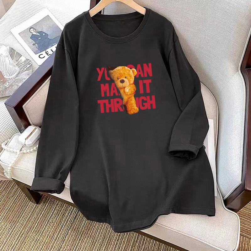Product Introduction of Maternity Clothes Nursing Clothes Autumn and Winter Long Sleeve Mid-Length Korean Style Loose plus Size Bottoming Shirt Nursing Clothing Outerwear T-shirt Women 9