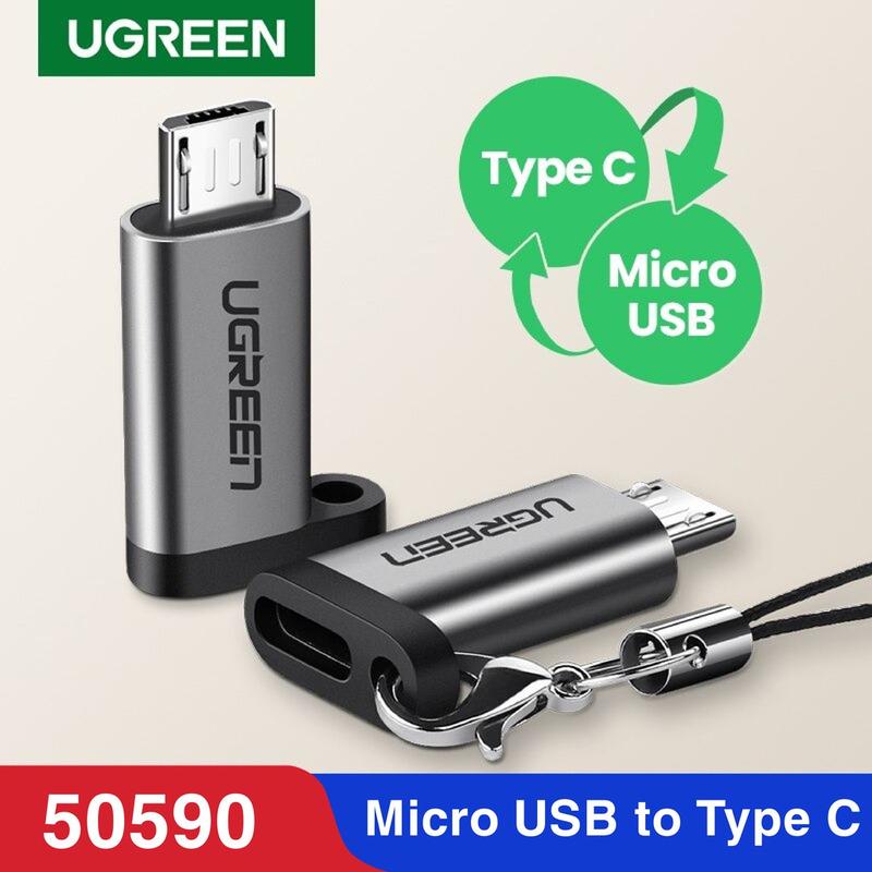  Đầu chuyển Micro USB to USB C UGREEN 50590 vỏ nhôm Chính hãng US282 Phụ Kiện Sạc Điện Thoại 