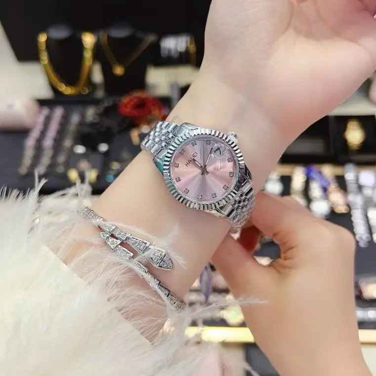 Đồng hồ nữ  Chính Hãng mặt tròn dây thép cao cấp sang trọng, chống nước, BH12 Tháng