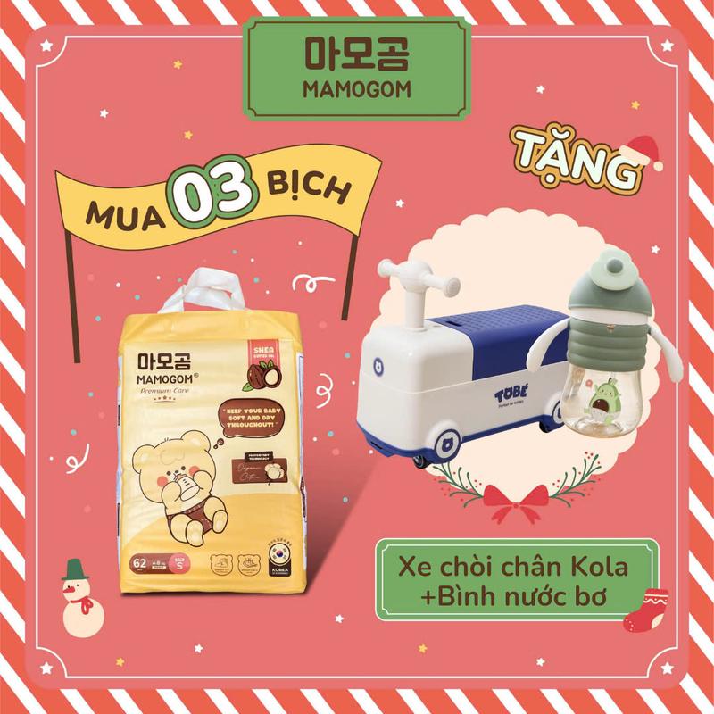  MMG  TẶNG 01 XE CHÒI CHÂN KOLA VÀ 01 BÌNH NƯỚC BƠ  COMBO 3 BỊCH TÃ BỈM DÁN QUẦN MAMOGOM PREMIUM MỀM MỊN CHO BÉ 