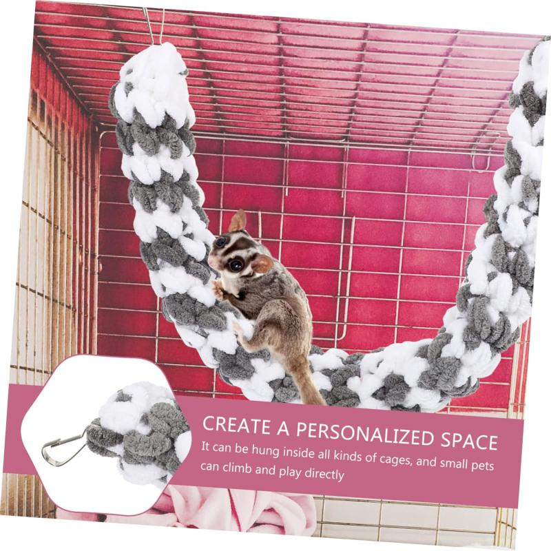 Product Introduction of HG 1PC Totority Hammock Swing Ferret Toys Sugar Glider Toys, Hamster Toy Cage Rat Rope Toy Sugar Glider Toy Bird Rope Perch Swing Toy for Climbing/Exercising Hammock Swing Ferret Toys 22