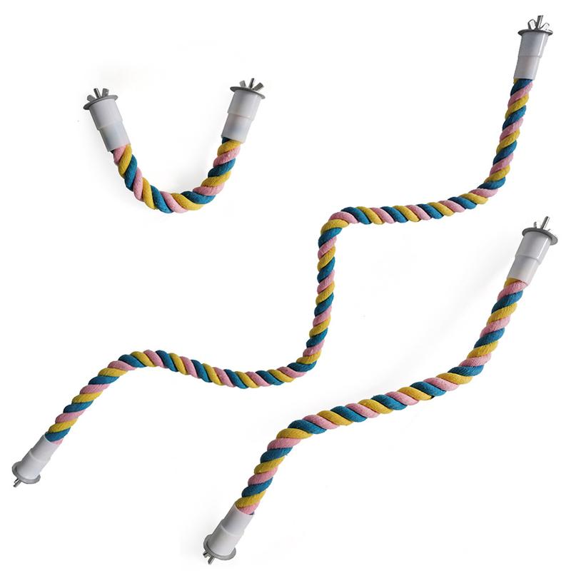 Product Introduction of Parrot Bird Standing Toys Cotton Rope Colorful Toy Chew Perches for Bird Cage Standing Woven Rope Bird Accessories Parrot Toys #464691 0