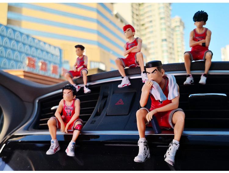 Product Introduction of Car Telephone Number Plate Interior Anime Decoration SLAM DUNK Hanamichi Sakuragi Action Figure Ornament Auto Accessories Gifts 5