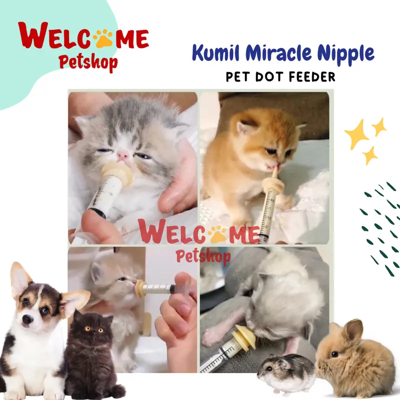 Kumil Miracle Nipple Dot Susu Pet Feeder Kitten Anak Anjing Kucing 1