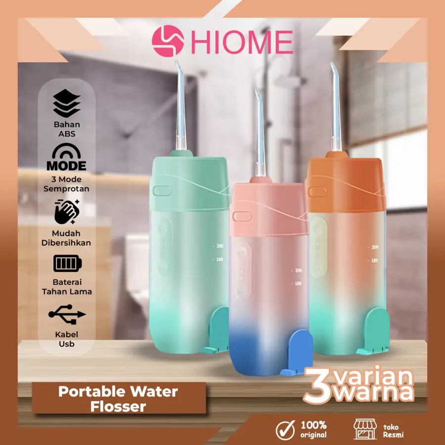 HIOME Semprotan pembersih Gigi Unik&Lucu  / Flushing Portable Oral Irrigator Flushing Portable / Waterpik cordless Water Flosser 360° / Portable Dental Water Flosser Teeth Cleaner 100 % Authentic