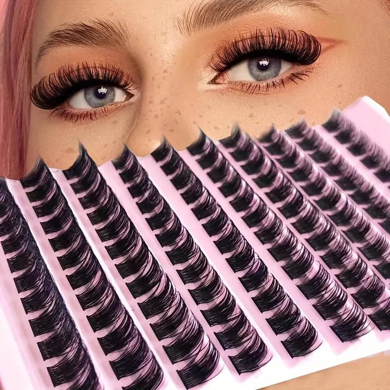 Individual False Eyelashes, 1 Box Natural Curling Eye Makeup Lashes, Full Volume Eyelash for Lashes Extensions, Volumized False Eyelashes for Women and Girls Eye Makeup Enhancement 0