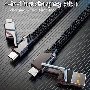 สาย  Type C to  C 4-in-1 100W ชาร์จเร็ว, PD เข้ากันได้กับ iPhone 14 13 Pro Max, การถ่ายโอนข้อมูลความเร็วสูง, แรงดันไฟใช้งาน ≤36V สายชาร์จ กล้อง ดิจิตอล usb ชุดถนอมสายชาร์จ