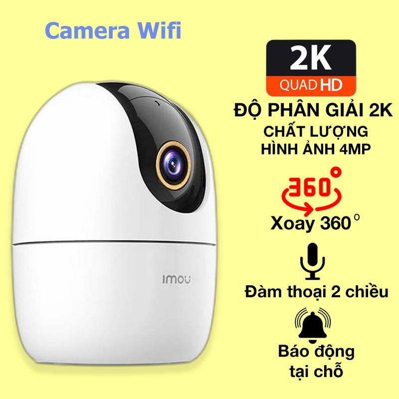 Camera wifi imou A42 độ phân giải 2K 4MP xoay 360 độ kết hợp báo động còi hú, lưu trữ qua thẻ Micro SD