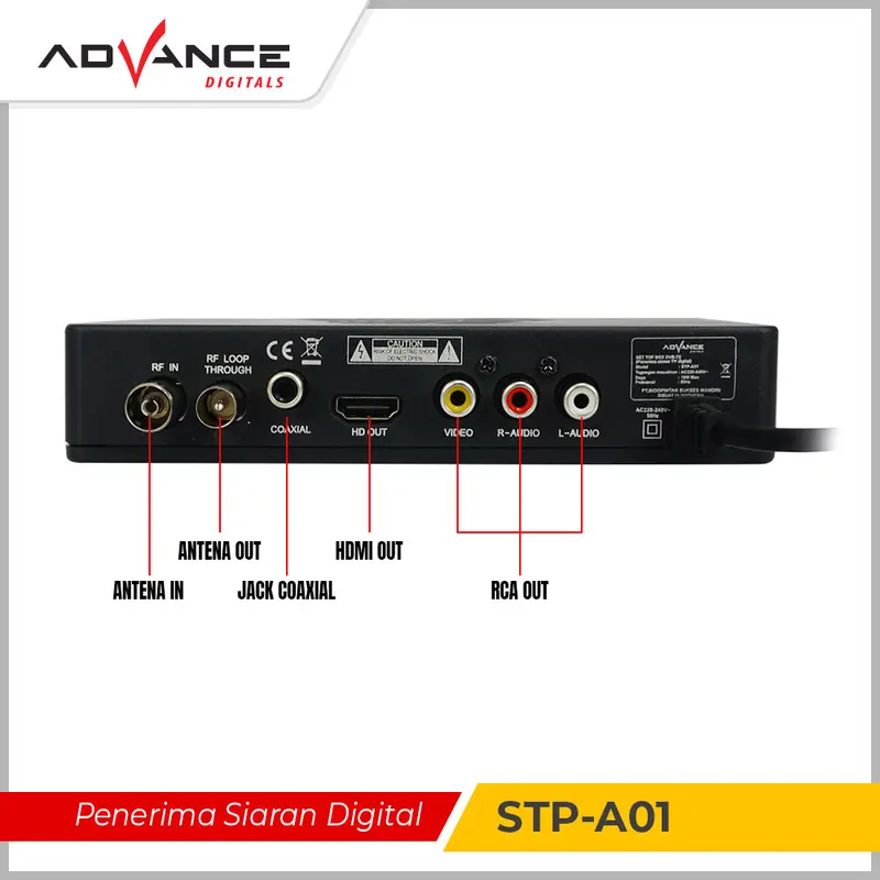 Advance  STP-A01 Set Top Box TV Digital Receiver STB Kabel Adaptor Antena - Garansi 1 Tahun 2