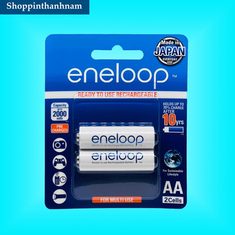 Pin Sạc Eneloop AA 2000mAh Vỉ 2 Viên Chính Hãng