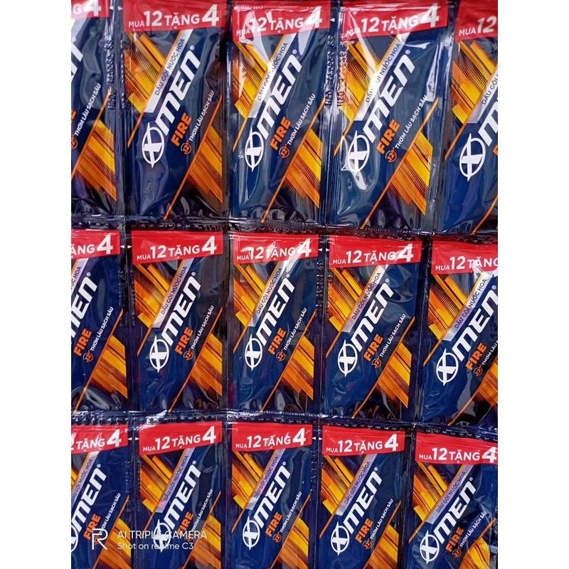 4 Dây( 64 gói)  Dầu gội nước hoa XMEN FIRE ACTIVE thơm mạnh mẽ 5g*16 gói/1 dây