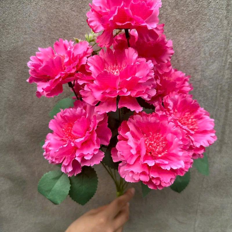 Cụm Hoa cẩm chướng(7 bông/size 6cm) - Nhiều màu sắc - Hoa giả, hoa trang trí - Decor Phòng, Decor Hoa  Trang Trí Nhà