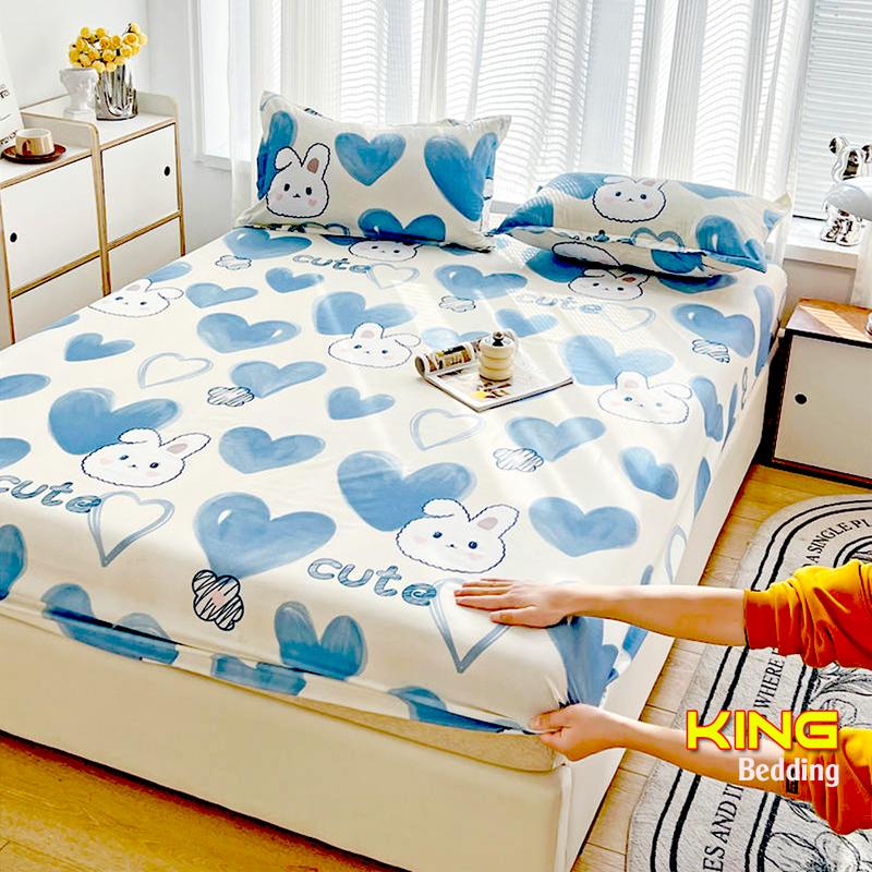 Combo 3 Món Ga Gối Poly Cotton m2/m4/m6/m8 Combo Drap Poly 4 Mùa, Ga Giường KingHome và 2 Vỏ Gối Nằm