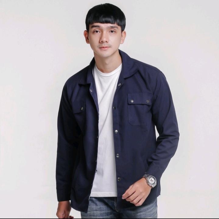 Trucker Jaket Pria Keren Canvas Size S - 3XL Semi Parka Kancing Lembut Hitam Panjang Casual Formal Distro Blazer Army 7