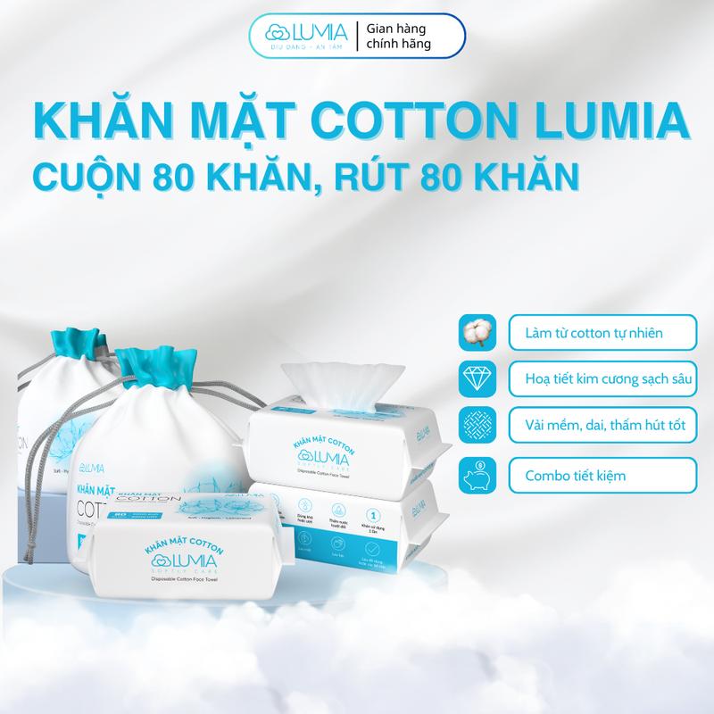 Khăn Mặt Khô Lumia 80 tờ Dùng 1 Lần Lau Khô, Lau Ướt - Khăn Mặt Dùng Một Lần 2