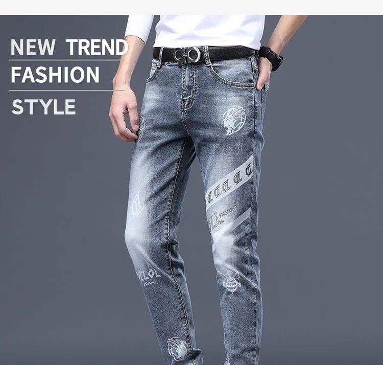 Product Introduction of Quần Dài Denim, Thời Trang Cao Cấp Của Nam Giới, In Hình Kim Cương Giả, Mỏng Vừa Vặn, Mỏng Vừa Vặn, Hàng Mới Về Thu Đông, Quần Dễ Phối Đồ Cho Nam Giới 8