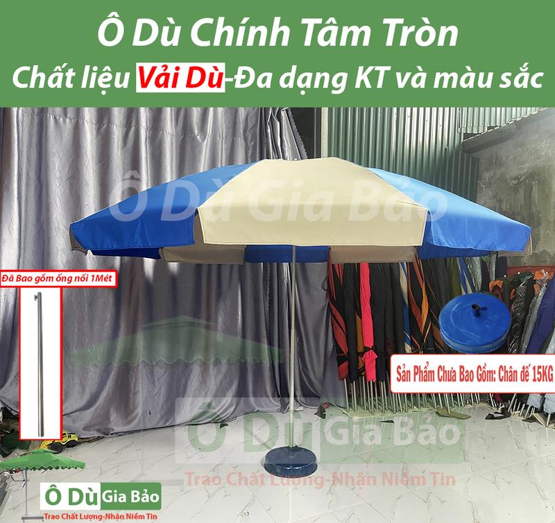 Ô Dù Chính Tâm Tròn Vải Dù 2M4 2M7 3M Chưa đế Ô Dù Che Mưa Che Nắng Ngoài Trời chưa ba gồm chân đế 15kg