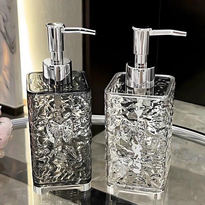  Chai Chiết Dầu Gội Sữa Tắm Trong Suốt 400ml Chai Đựng Nước Rửa Tay Vòi Nhấn Decor Nhà Tắm Khách Sạn Deli Home 